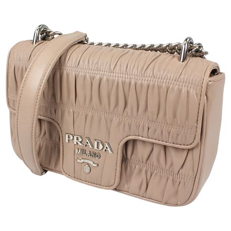 prada crossbody bag tan|Prada diagramme shoulder bag.